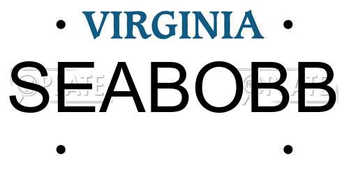SEABOBB Virginia License Plate