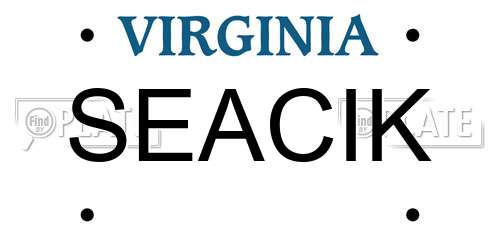 SEACIK Virginia License Plate