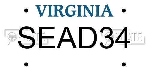 SEAD34 Virginia License Plate