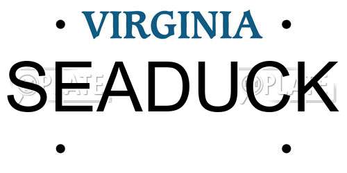 SEADUCK Virginia License Plate
