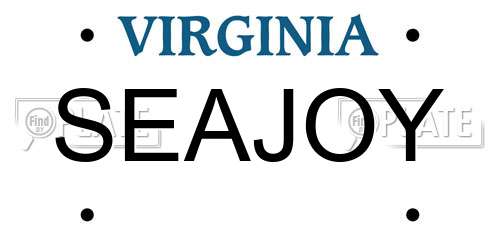 SEAJOY Virginia License Plate