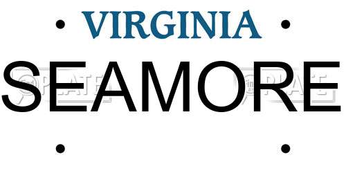SEAMORE Virginia License Plate
