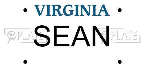 SEAN Virginia License Plate