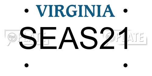 SEAS21 Virginia License Plate
