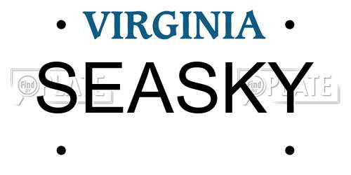 SEASKY Virginia License Plate