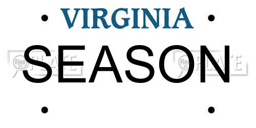 SEASON Virginia License Plate
