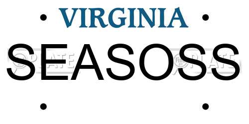 SEASOSS Virginia License Plate