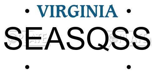 SEASQSS Virginia License Plate