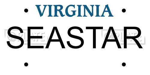 SEASTAR Virginia License Plate