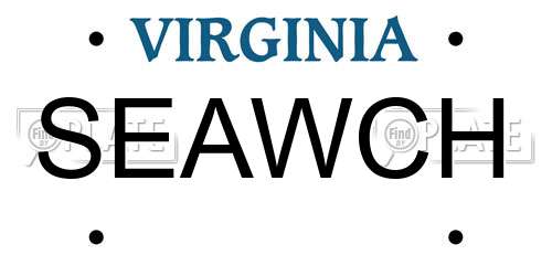 SEAWCH Virginia License Plate