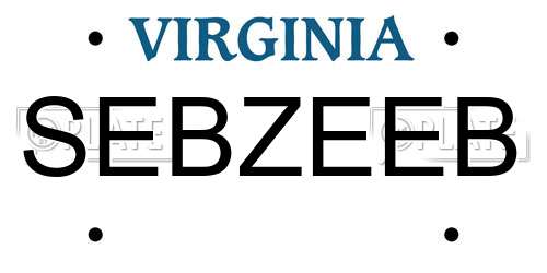 SEBZEEB Virginia License Plate