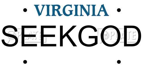 SEEKGOD Virginia License Plate