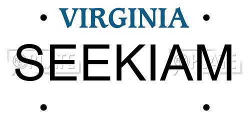 SEEKIAM Virginia License Plate