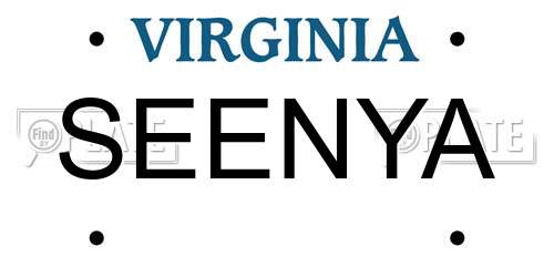 SEENYA Virginia License Plate