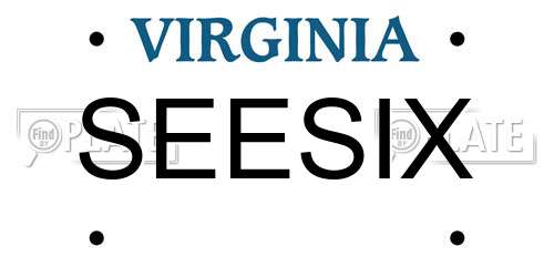 SEESIX Virginia License Plate