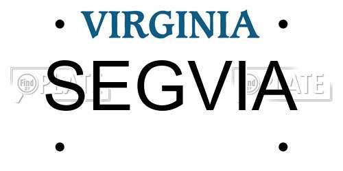 SEGVIA Virginia License Plate
