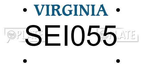 SEI055 Virginia License Plate