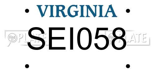 SEI058 Virginia License Plate