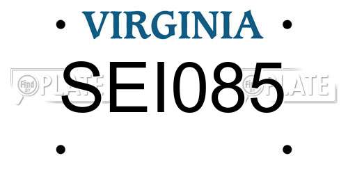 SEI085 Virginia License Plate