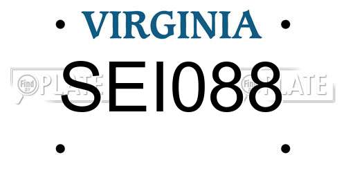 SEI088 Virginia License Plate