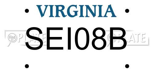 SEI08B Virginia License Plate