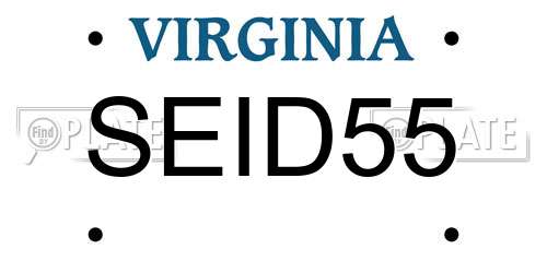 SEID55 Virginia License Plate