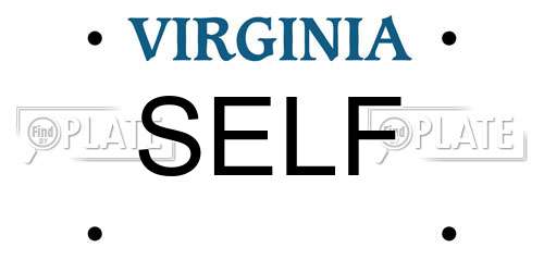 SELF Virginia License Plate