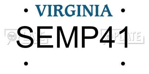 SEMP41 Virginia License Plate