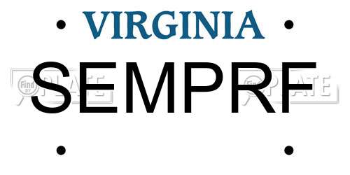 SEMPRF Virginia License Plate