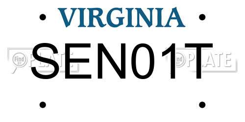 SEN01T Virginia License Plate