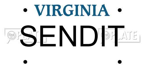 SENDIT Virginia License Plate