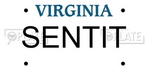 SENTIT Virginia License Plate