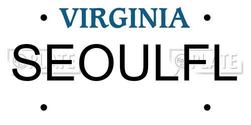 SEOULFL Virginia License Plate