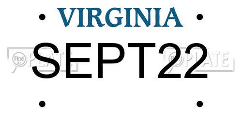 SEPT22 Virginia License Plate