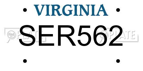 SER562 Virginia License Plate