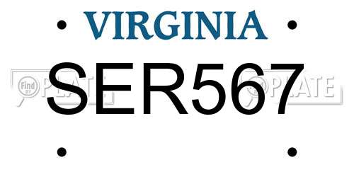 SER567 Virginia License Plate