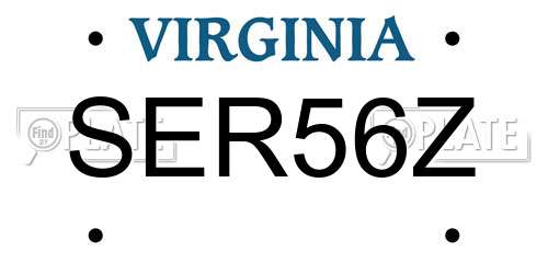 SER56Z Virginia License Plate