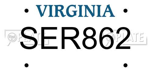 SER862 Virginia License Plate