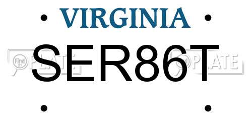 SER86T Virginia License Plate