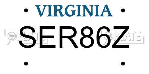 SER86Z Virginia License Plate