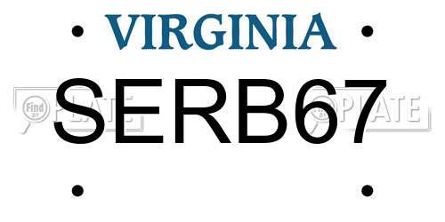 SERB67 Virginia License Plate