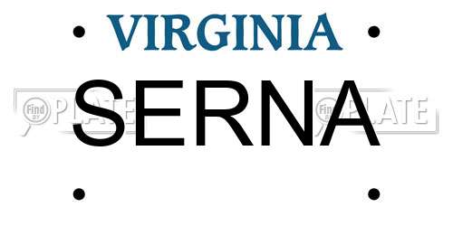 SERNA Virginia License Plate