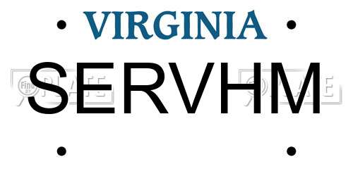 SERVHM Virginia License Plate