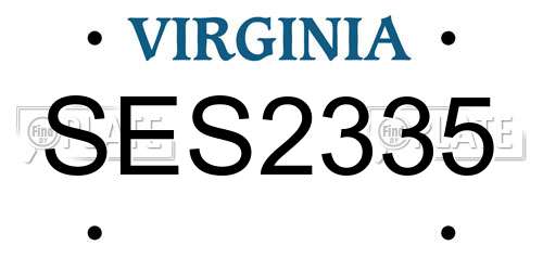 SES2335 Virginia License Plate
