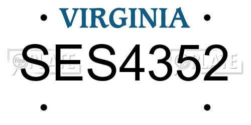 SES4352 Virginia License Plate