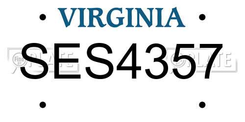 SES4357 Virginia License Plate