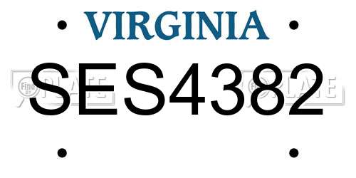 SES4382 Virginia License Plate