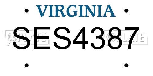 SES4387 Virginia License Plate