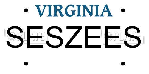 SESZEES Virginia License Plate