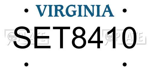 SET8410 Virginia License Plate
